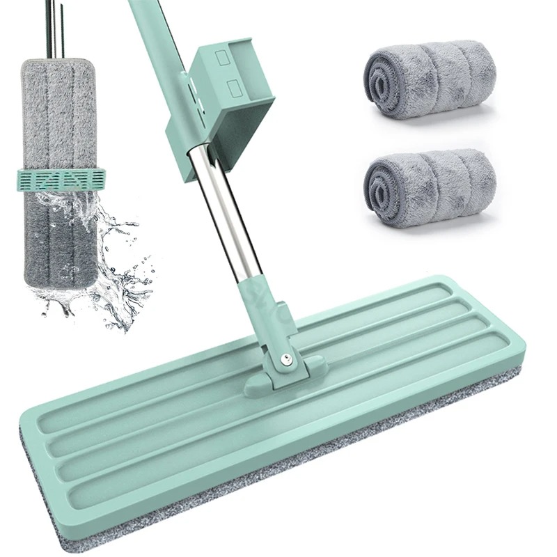 Balai à Franges Plat – Nettoyage Magique sans les Mains – Vert