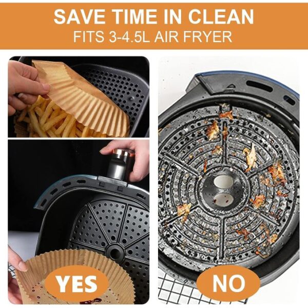 Papier cuisson airfryer rond 50 pcs – Image 2