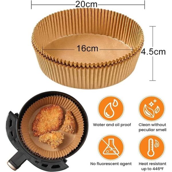 Papier cuisson airfryer rond 50 pcs – Image 3
